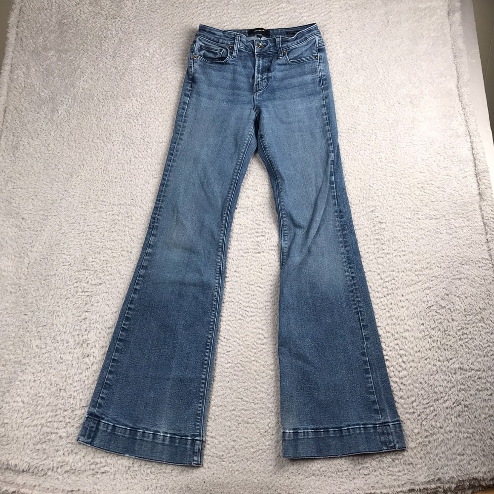 Haala Bella Trouser Jeans Womens 27 (26x32) Blue High Rise Flared Western Denim
